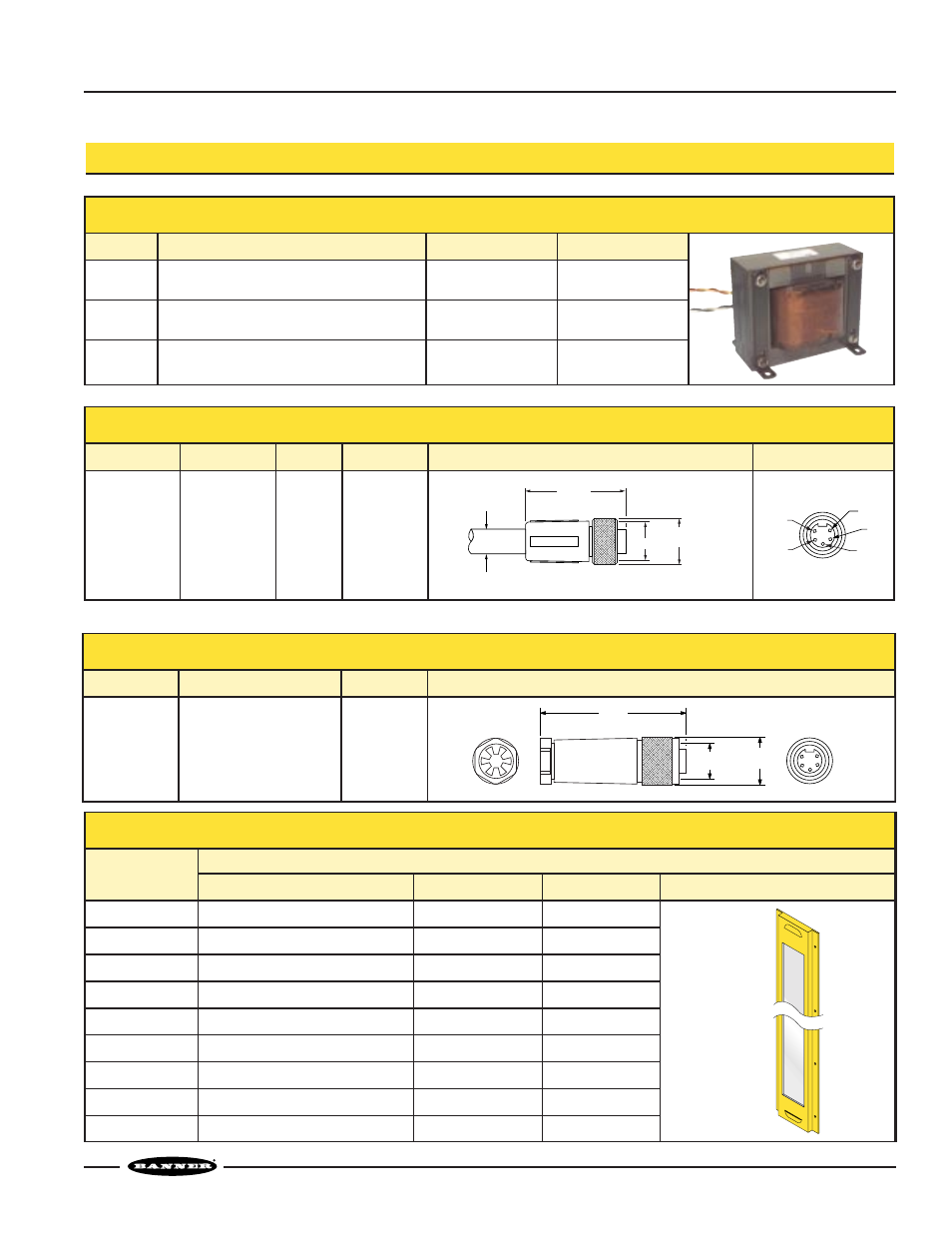 Mini-array, Heated enclosure, Accessories | Mini-array emitter and receiver cables, Power supplies, Replacement heated windows | Banner A-GAGE MINI-ARRAY Series User Manual | Page 7 / 8