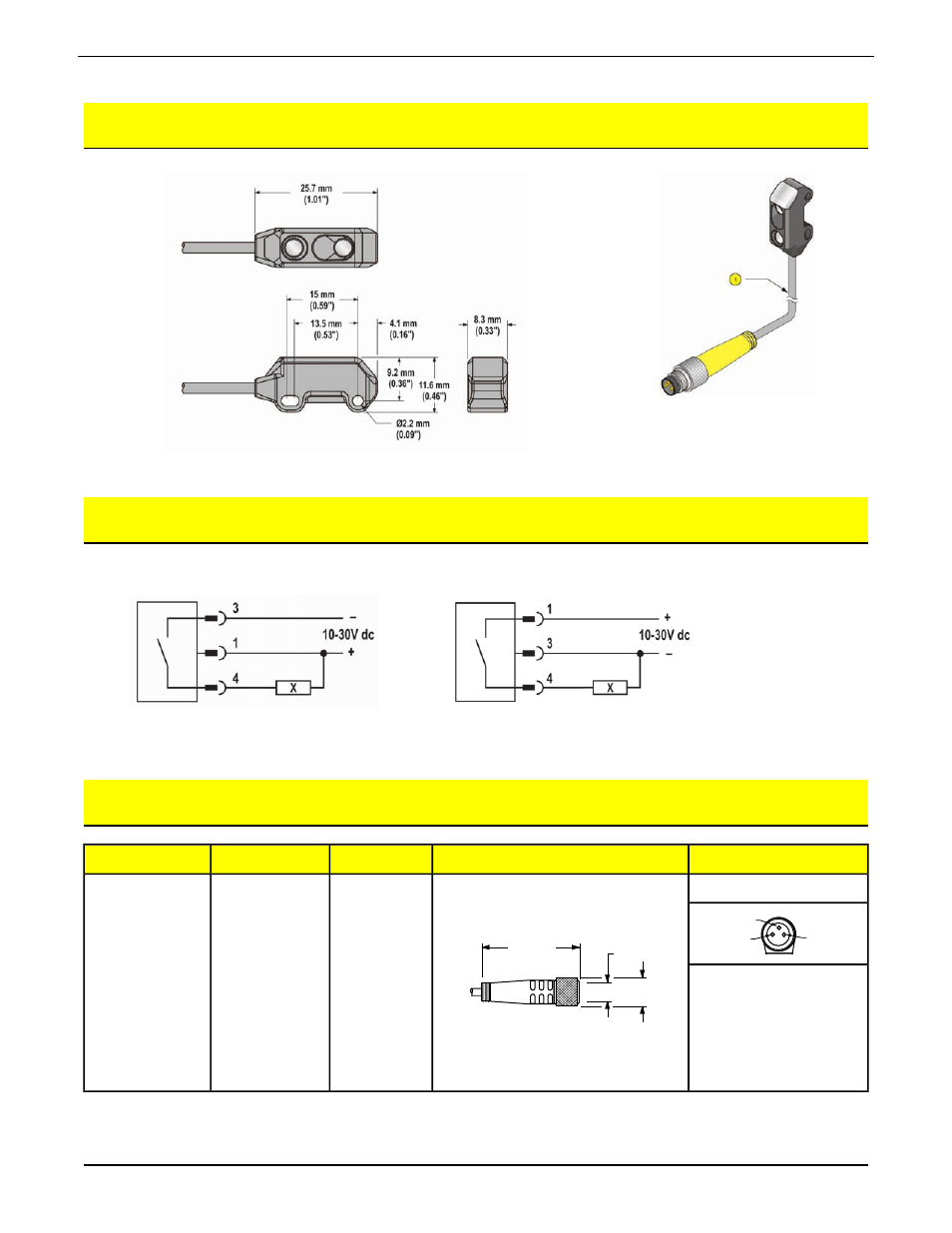 Dimensions, Hookups, Quick-disconnect (qd) cordsets | Vs1 series | Banner VS1 Series User Manual | Page 5 / 6