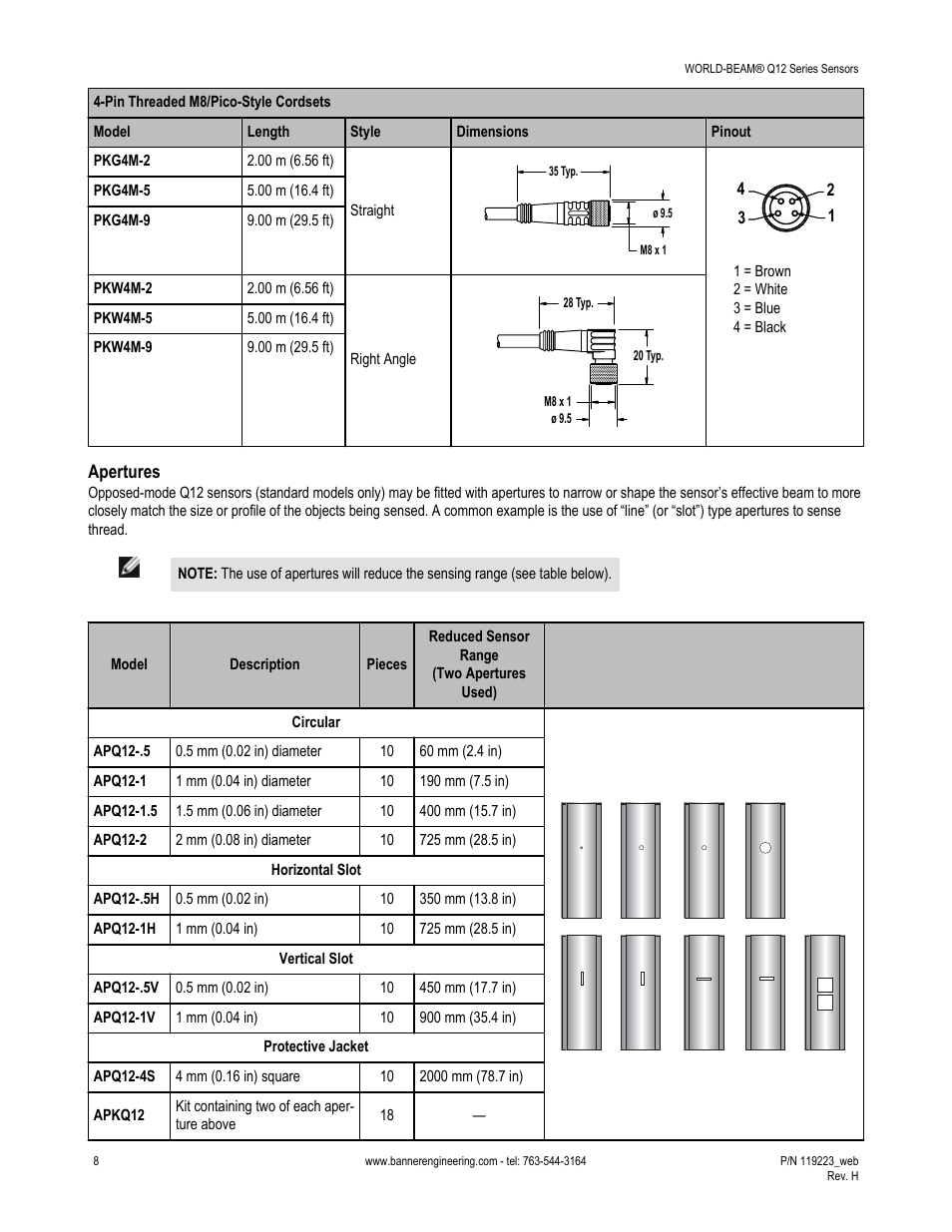 Banner WORLD-BEAM Q12 Series User Manual | Page 8 / 9