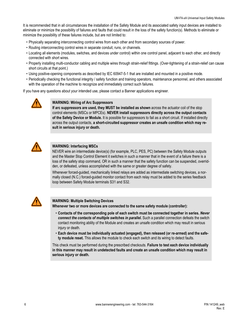 Banner Universal Input Safety Modules User Manual | Page 6 / 15