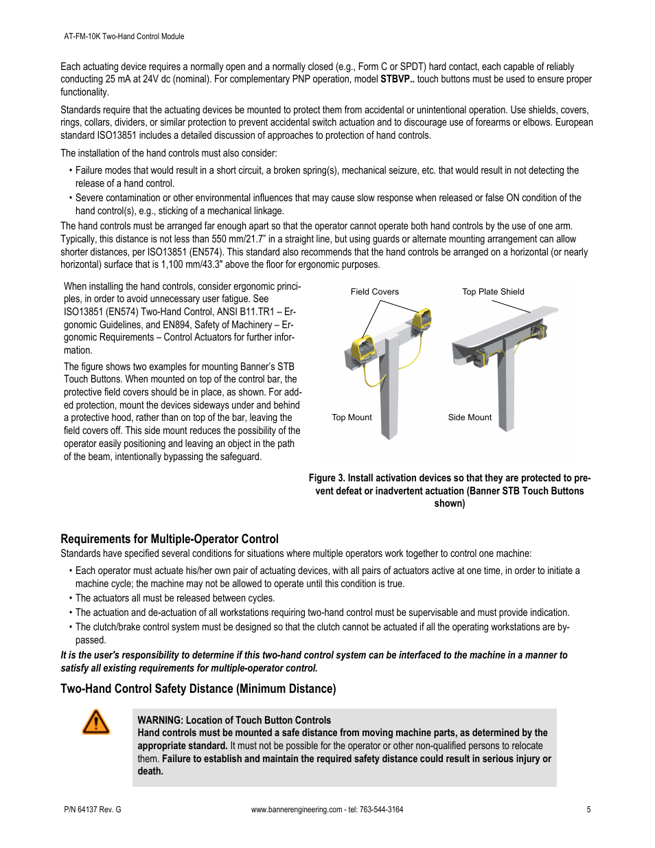 Requirements for multiple-operator control | Banner DUO-TOUCH SG Two-Hand Control Safety Modules User Manual | Page 5 / 14