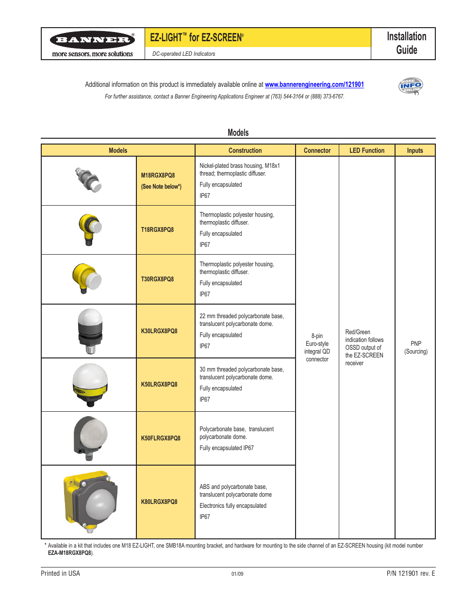 Banner EZ-SCREEN­ Safety Light Curtain Systems User Manual | 4 pages