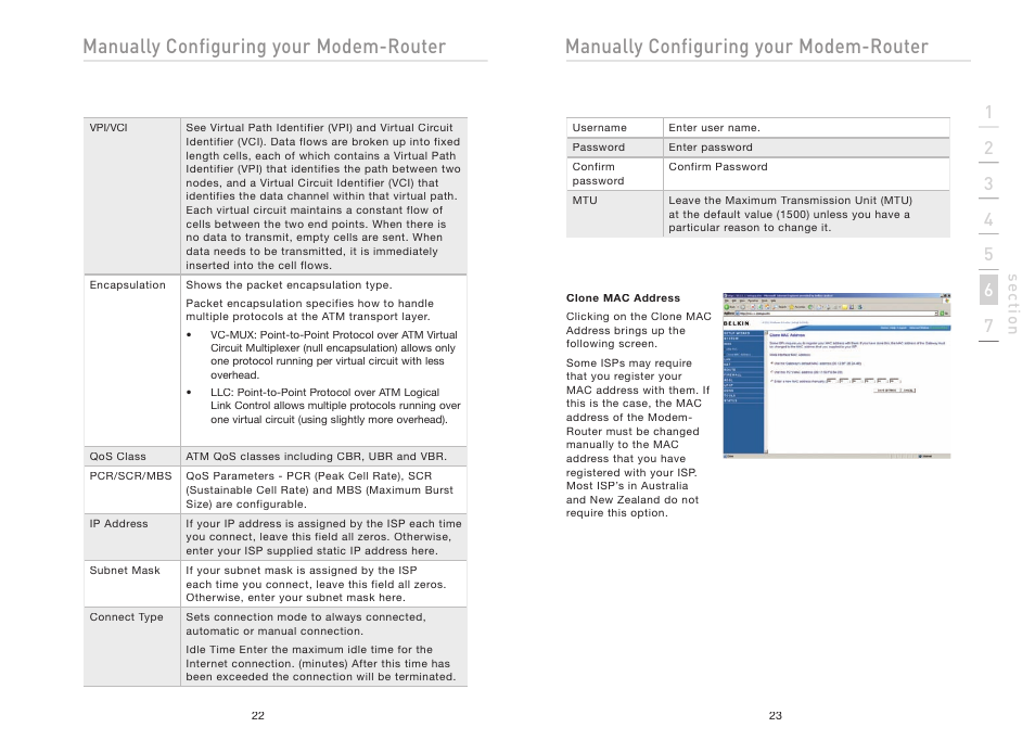 Manually configuring your modem-router | Belkin F5D5630AU User Manual | Page 13 / 28