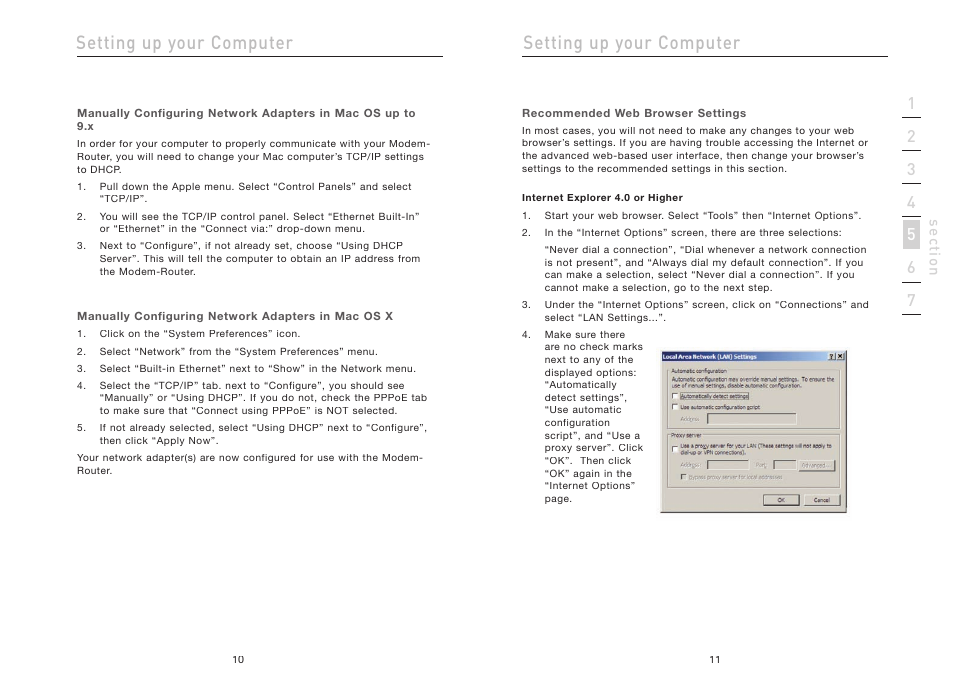 Setting up your computer | Belkin F5D5630AU User Manual | Page 7 / 28