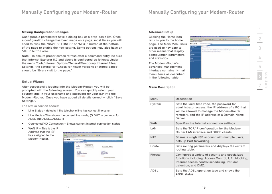Manually configuring your modem-router | Belkin F5D5630AU User Manual | Page 9 / 28