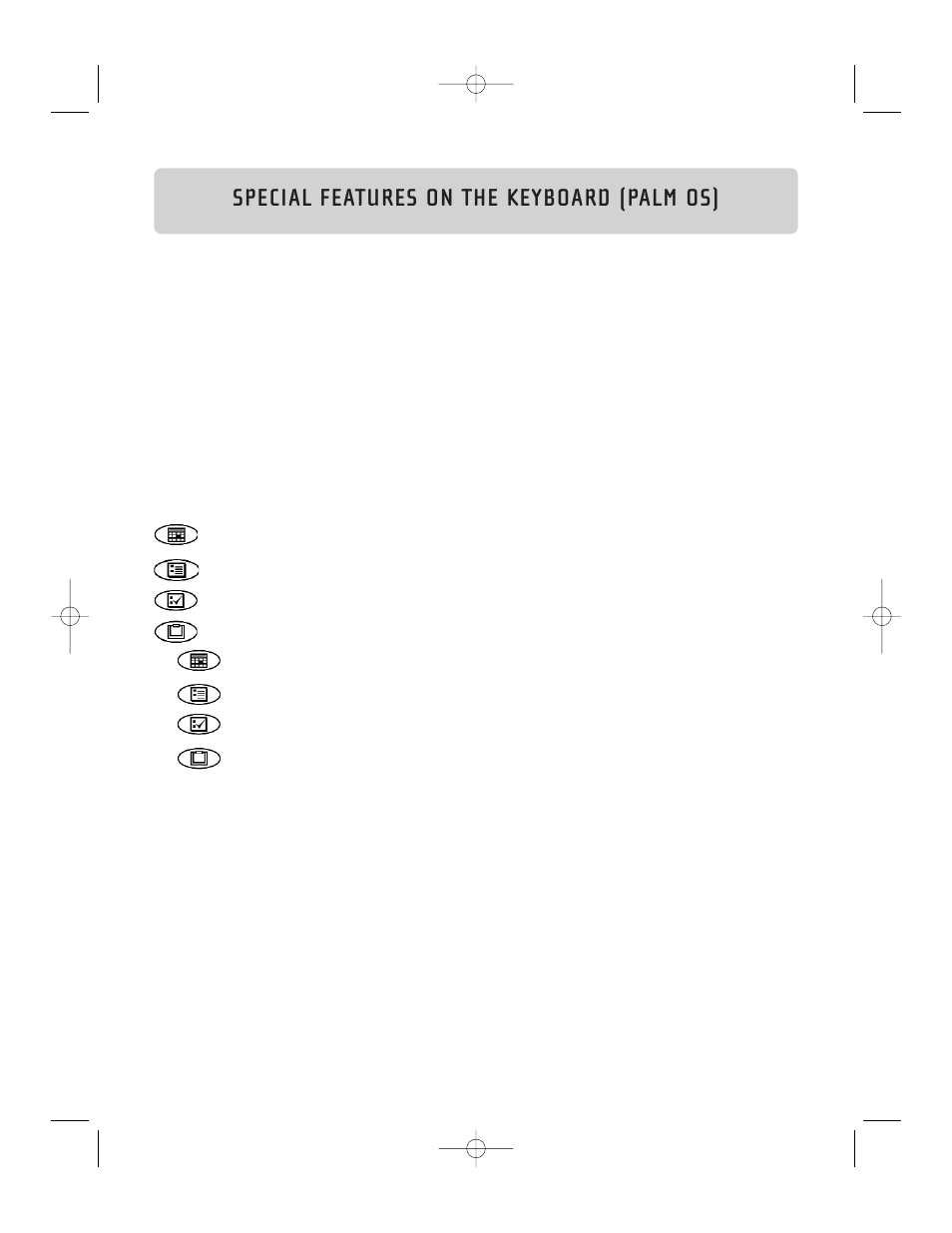 Special features on the keyboard (palm os) | Belkin F8U1500 User Manual | Page 18 / 23