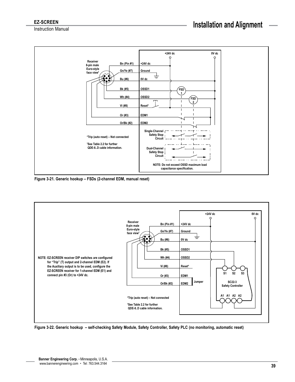 Overview, Installation and alignment, Ez-screen instruction manual | Banner EZ-SCREEN­ Safety Light Curtain Systems User Manual | Page 41 / 74