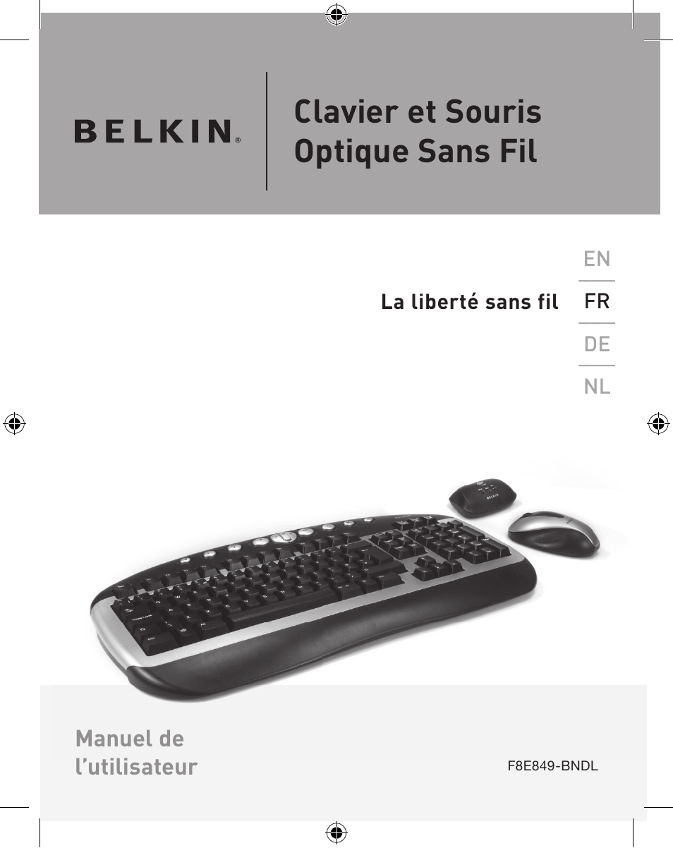 Clavier et souris optique sans fil | Belkin WIRELESS P74775 User Manual | Page 21 / 68