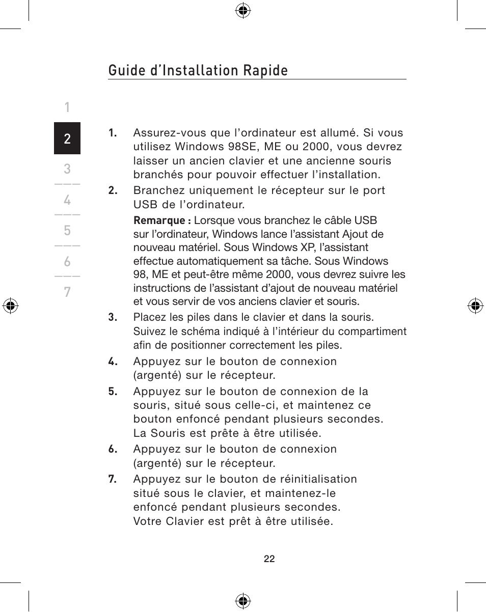Guide d’installation rapide | Belkin WIRELESS P74775 User Manual | Page 26 / 68