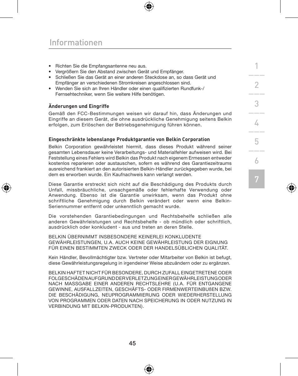 Informationen | Belkin WIRELESS P74775 User Manual | Page 49 / 68