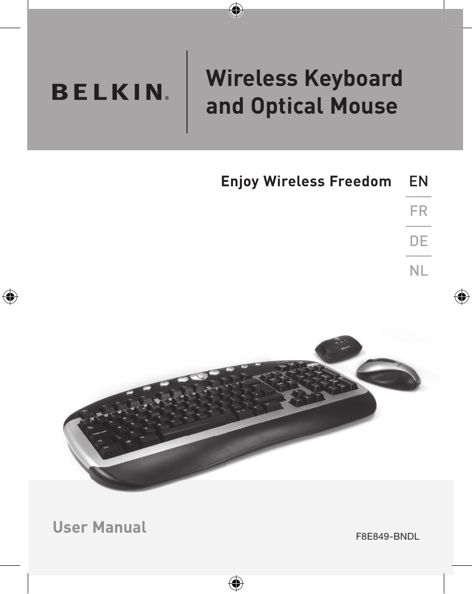 Wireless keyboard and optical mouse | Belkin WIRELESS P74775 User Manual | Page 5 / 68