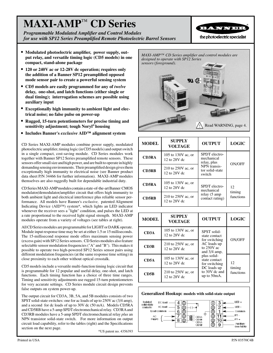 Banner MAXI-AMP Series User Manual | 6 pages