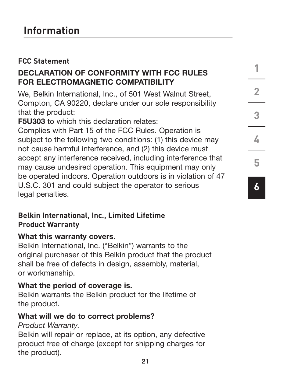 Belkin Wireless USB Hub F5U303 User Manual | Page 26 / 28
