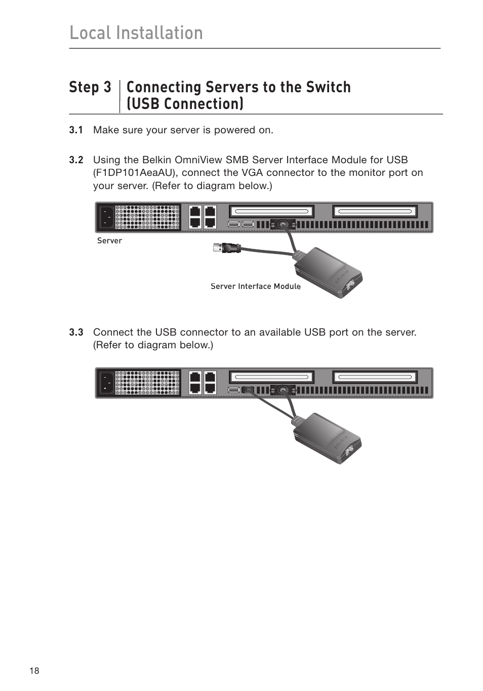 Local installation | Belkin F1DP116Gea User Manual | Page 22 / 84