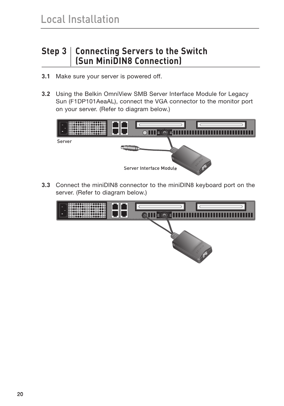 Local installation | Belkin F1DP116Gea User Manual | Page 24 / 84