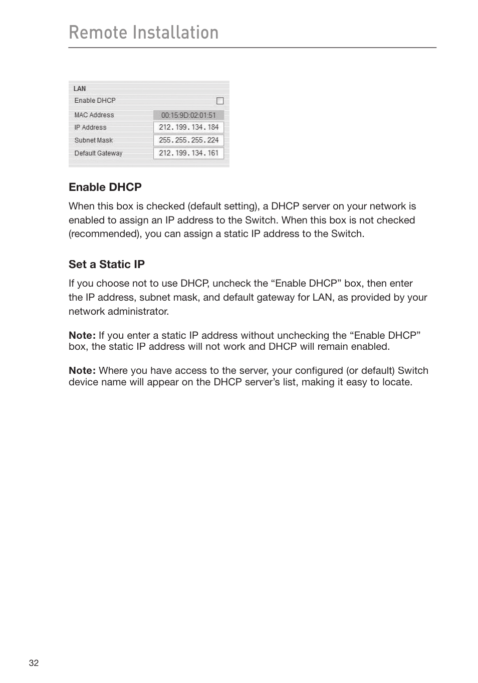 Remote installation | Belkin F1DP116Gea User Manual | Page 36 / 84