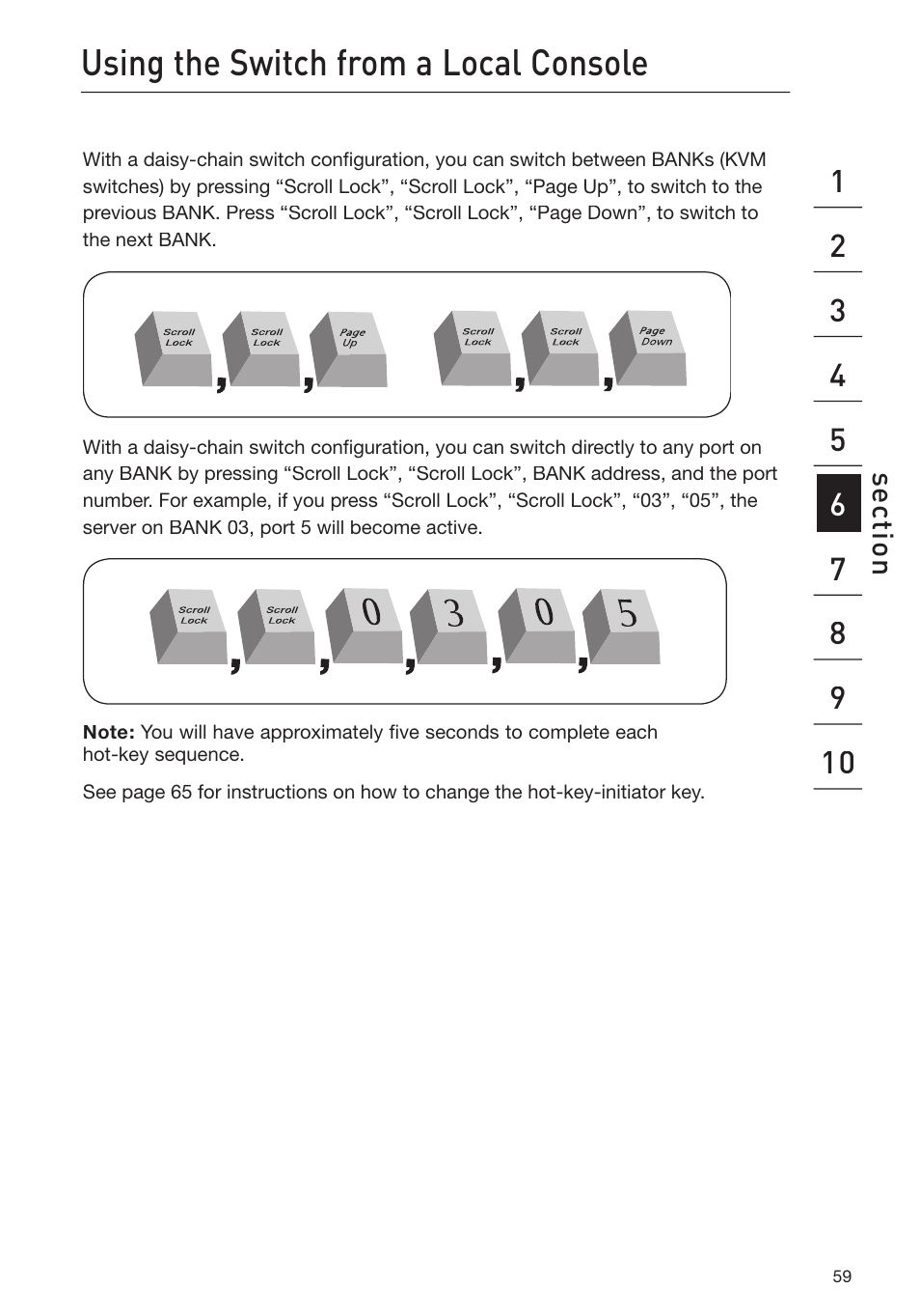 Using the switch from a local console | Belkin F1DP116Gea User Manual | Page 63 / 84