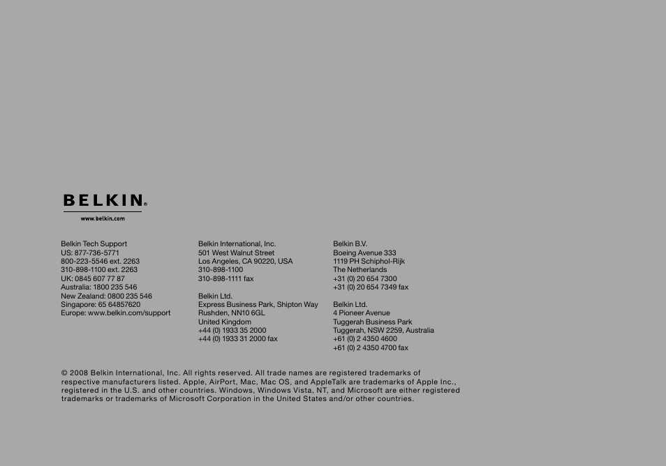 Belkin PM01110-A User Manual | Page 105 / 105