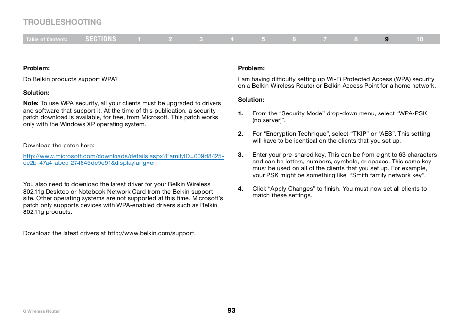 Belkin PM01110-A User Manual | Page 95 / 105