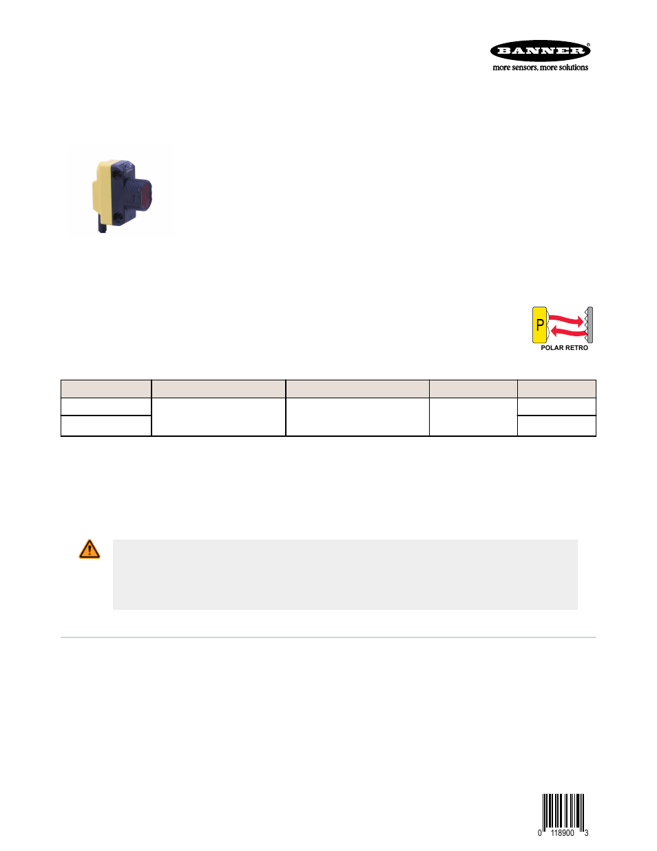 Banner WORLD-BEAM QS18 Laser Series User Manual | 8 pages