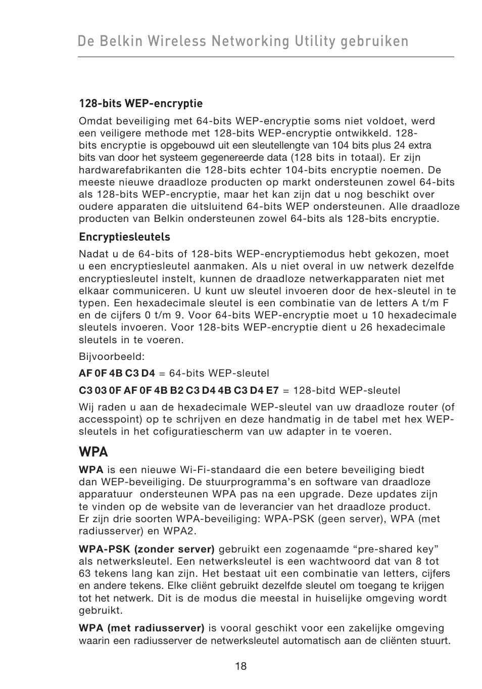 De belkin wireless networking utility gebruiken | Belkin F5D9050UK User Manual | Page 145 / 251