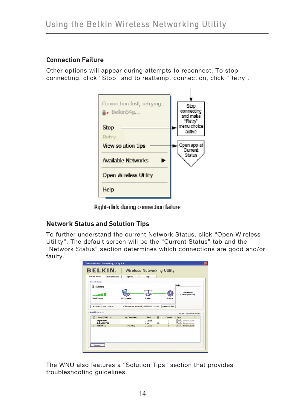 Using the belkin wireless networking utility | Belkin F5D9050UK User Manual | Page 16 / 251