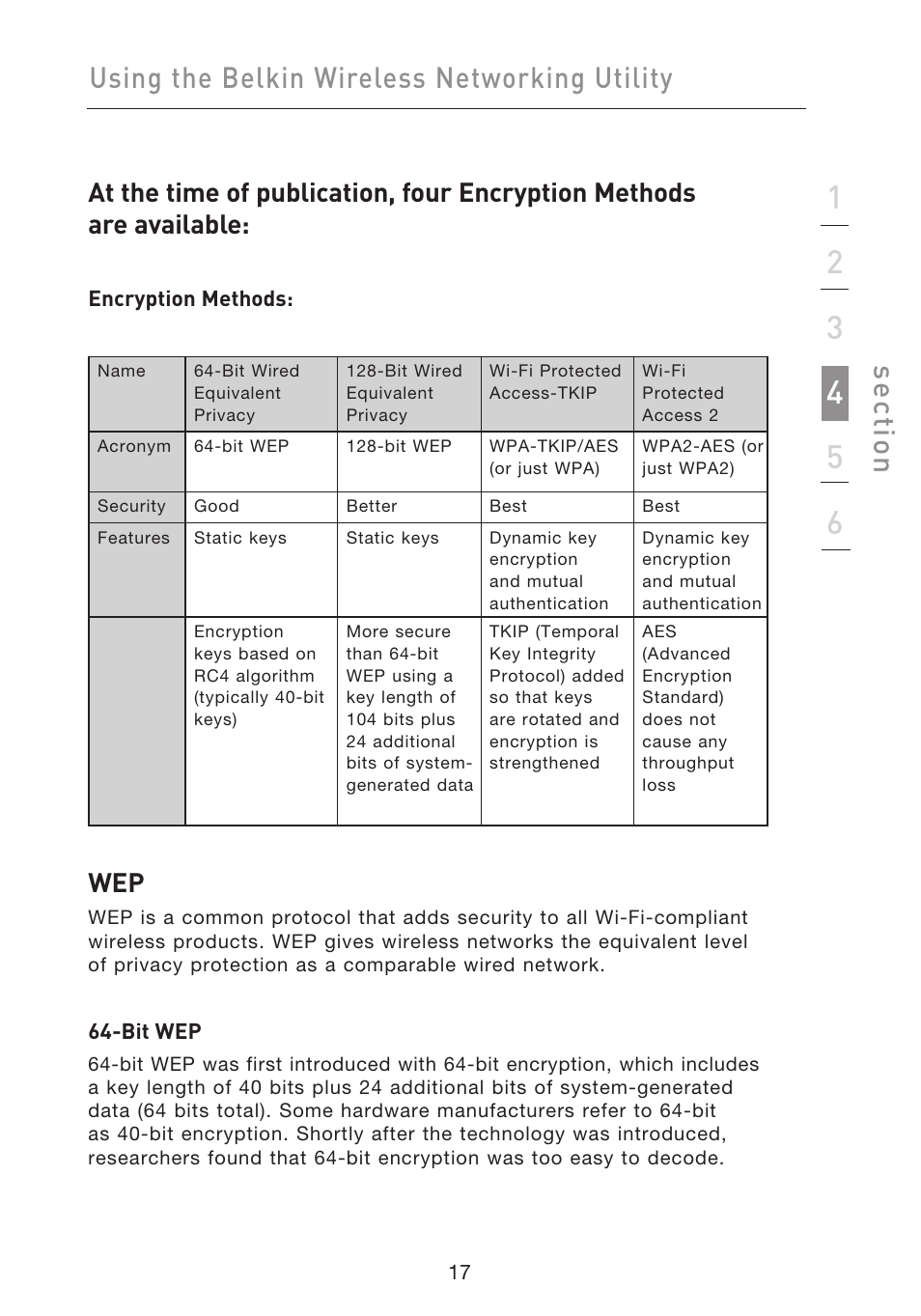 Using the belkin wireless networking utility, Se ct io n | Belkin F5D9050UK User Manual | Page 19 / 251