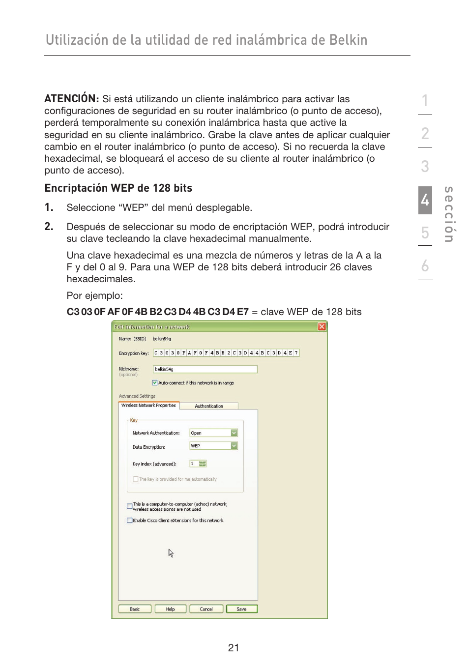 Se cc ió n | Belkin F5D9050UK User Manual | Page 190 / 251