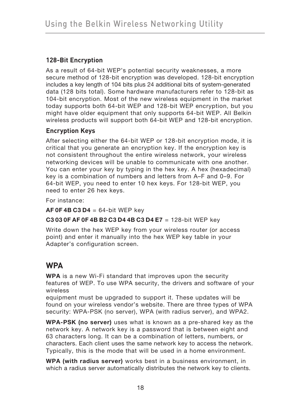 Using the belkin wireless networking utility | Belkin F5D9050UK User Manual | Page 20 / 251