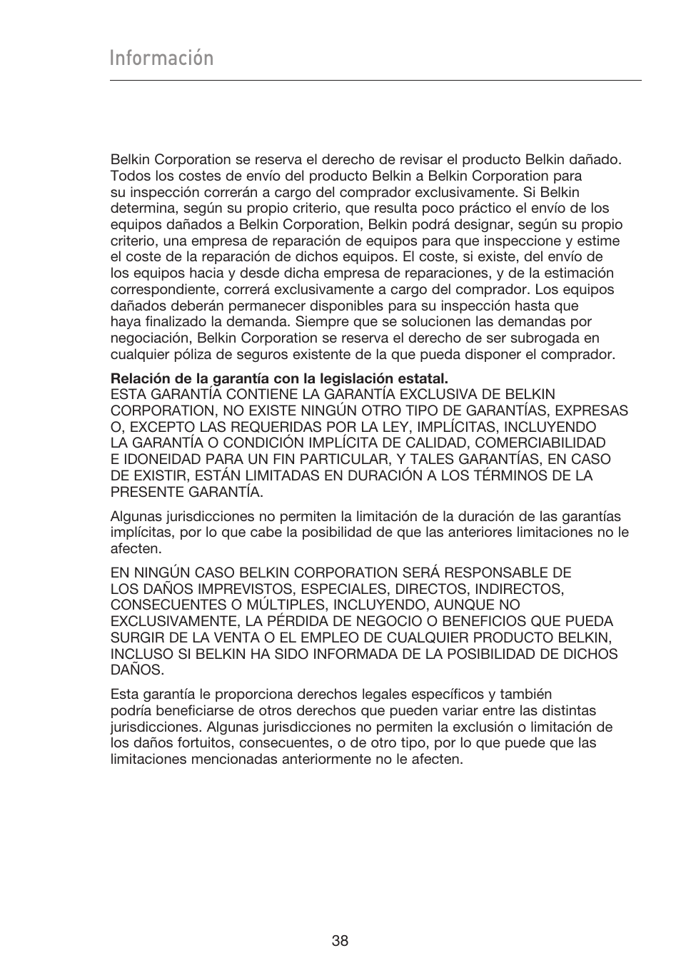 Información | Belkin F5D9050UK User Manual | Page 207 / 251