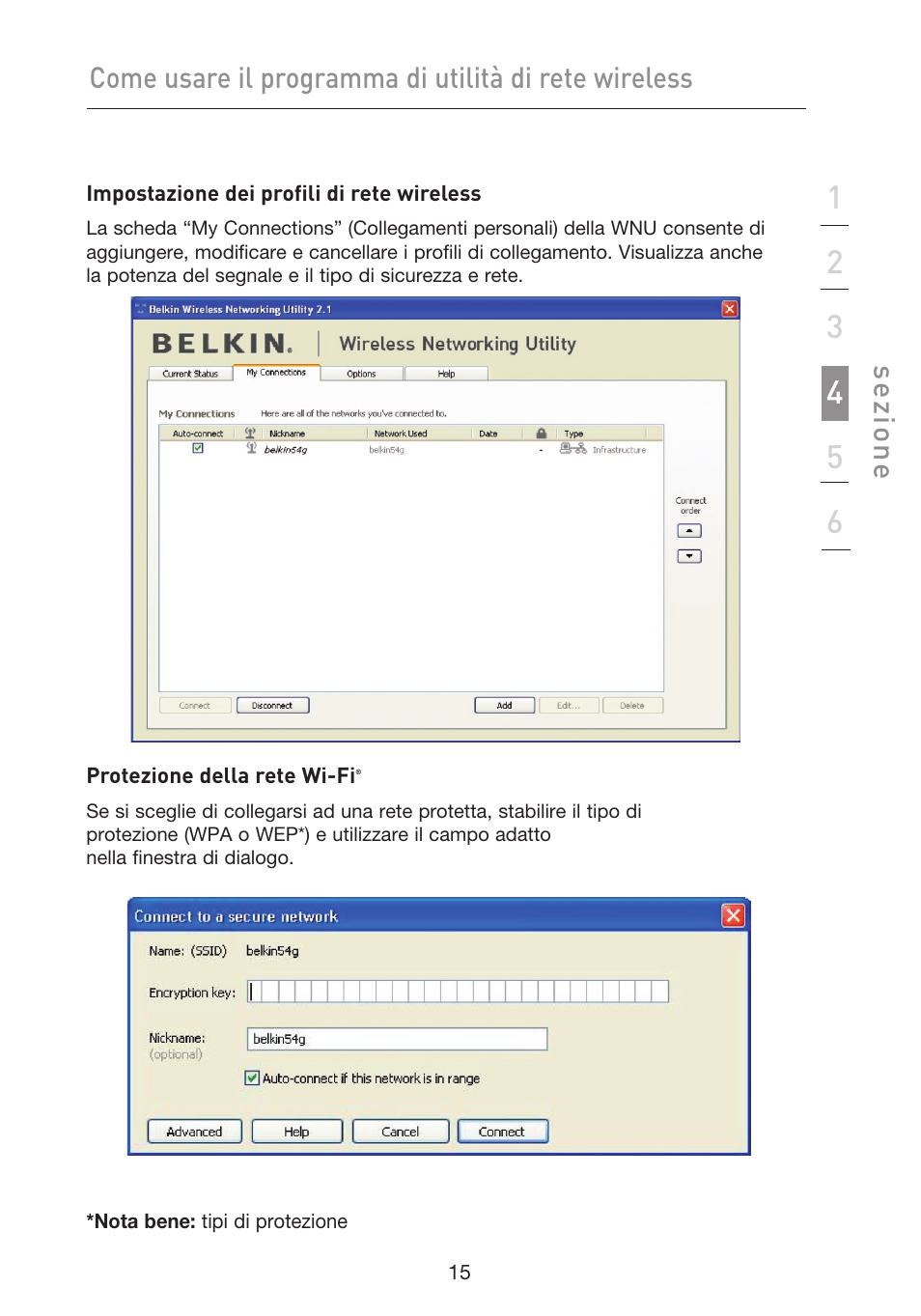 Se zio n e | Belkin F5D9050UK User Manual | Page 226 / 251
