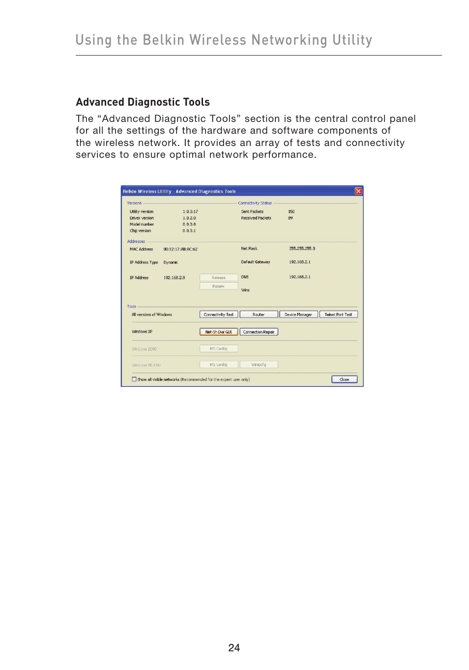 Using the belkin wireless networking utility | Belkin F5D9050UK User Manual | Page 26 / 251