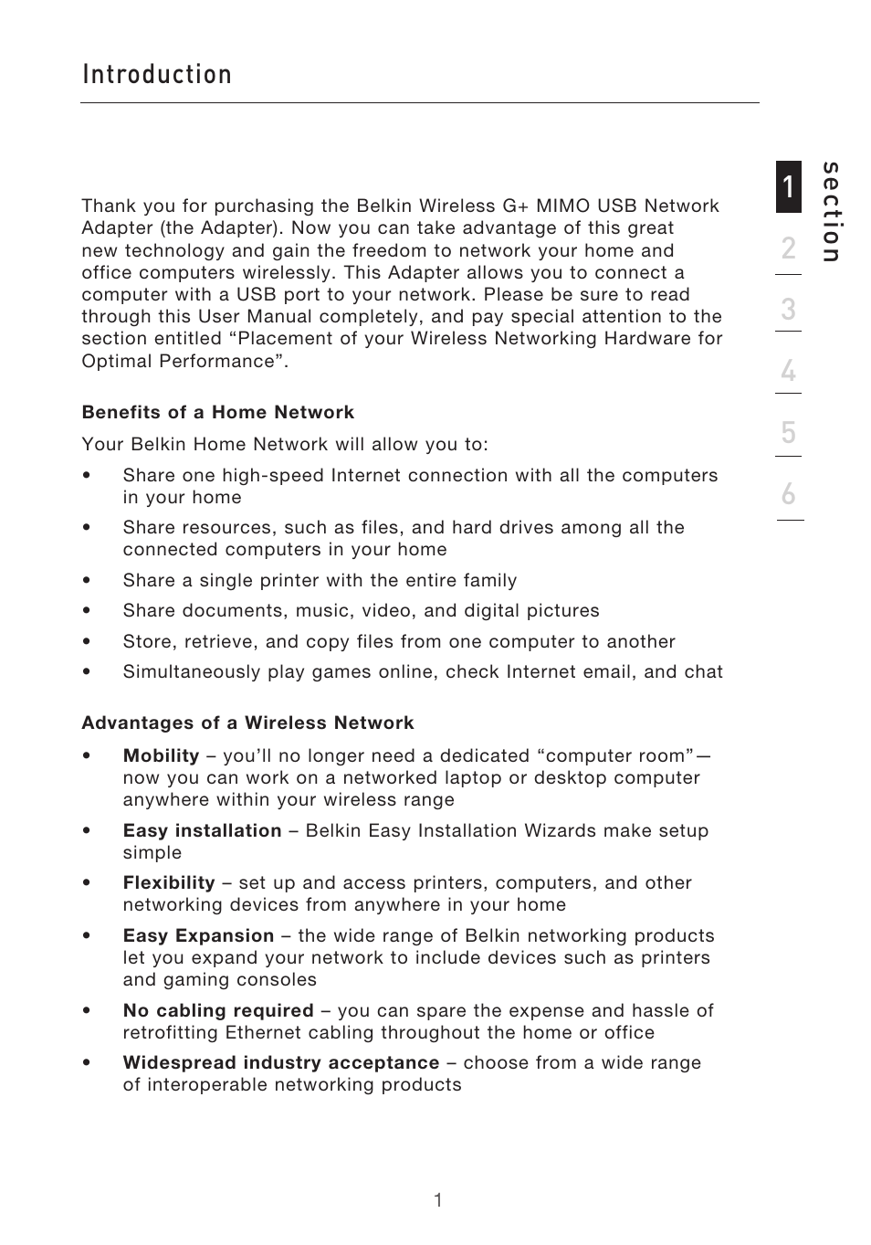 Introduction se ct io n | Belkin F5D9050UK User Manual | Page 3 / 251