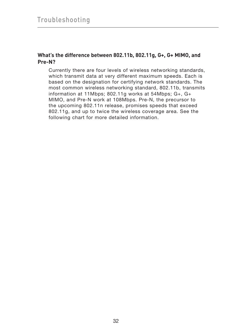 Troubleshooting | Belkin F5D9050UK User Manual | Page 34 / 251