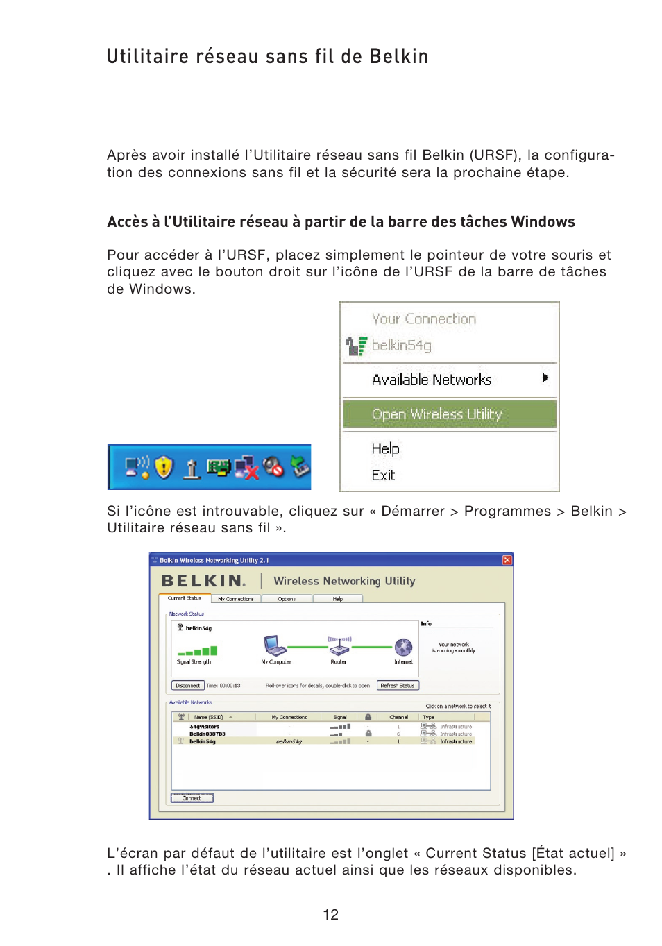Utilitaire réseau sans fil de belkin | Belkin F5D9050UK User Manual | Page 56 / 251
