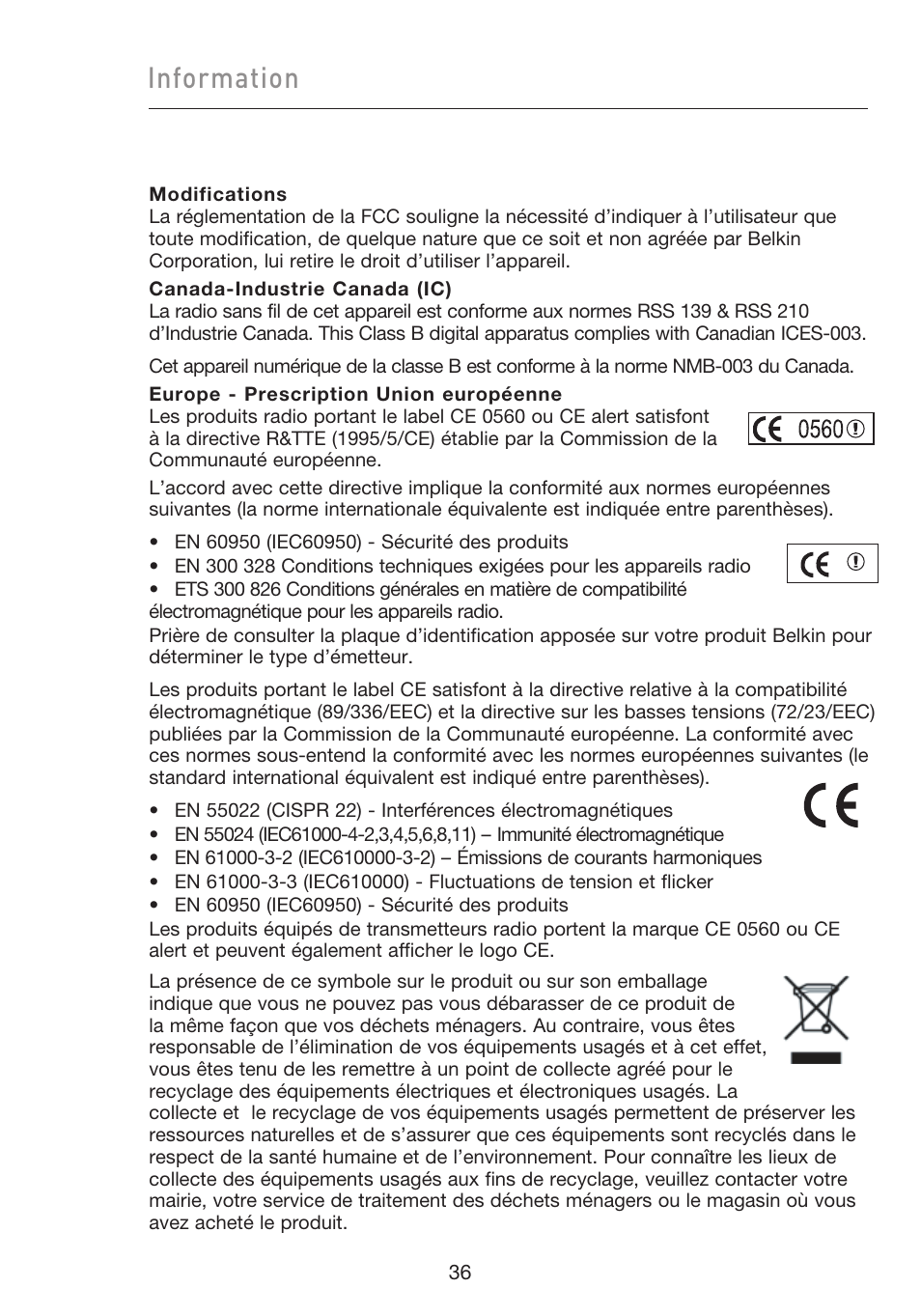 Information | Belkin F5D9050UK User Manual | Page 80 / 251