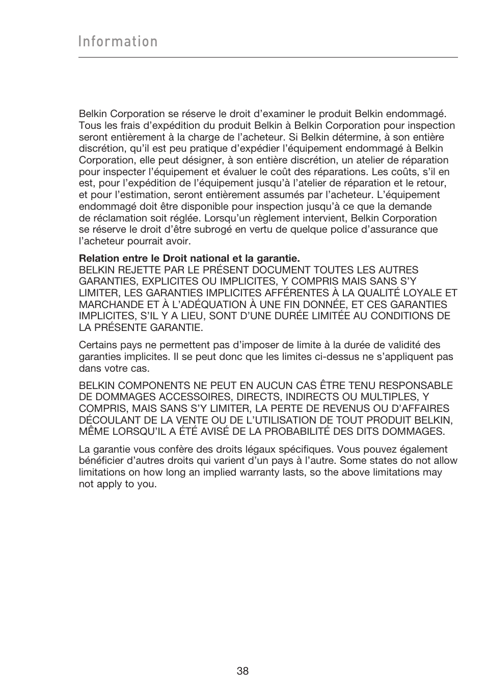Information | Belkin F5D9050UK User Manual | Page 82 / 251