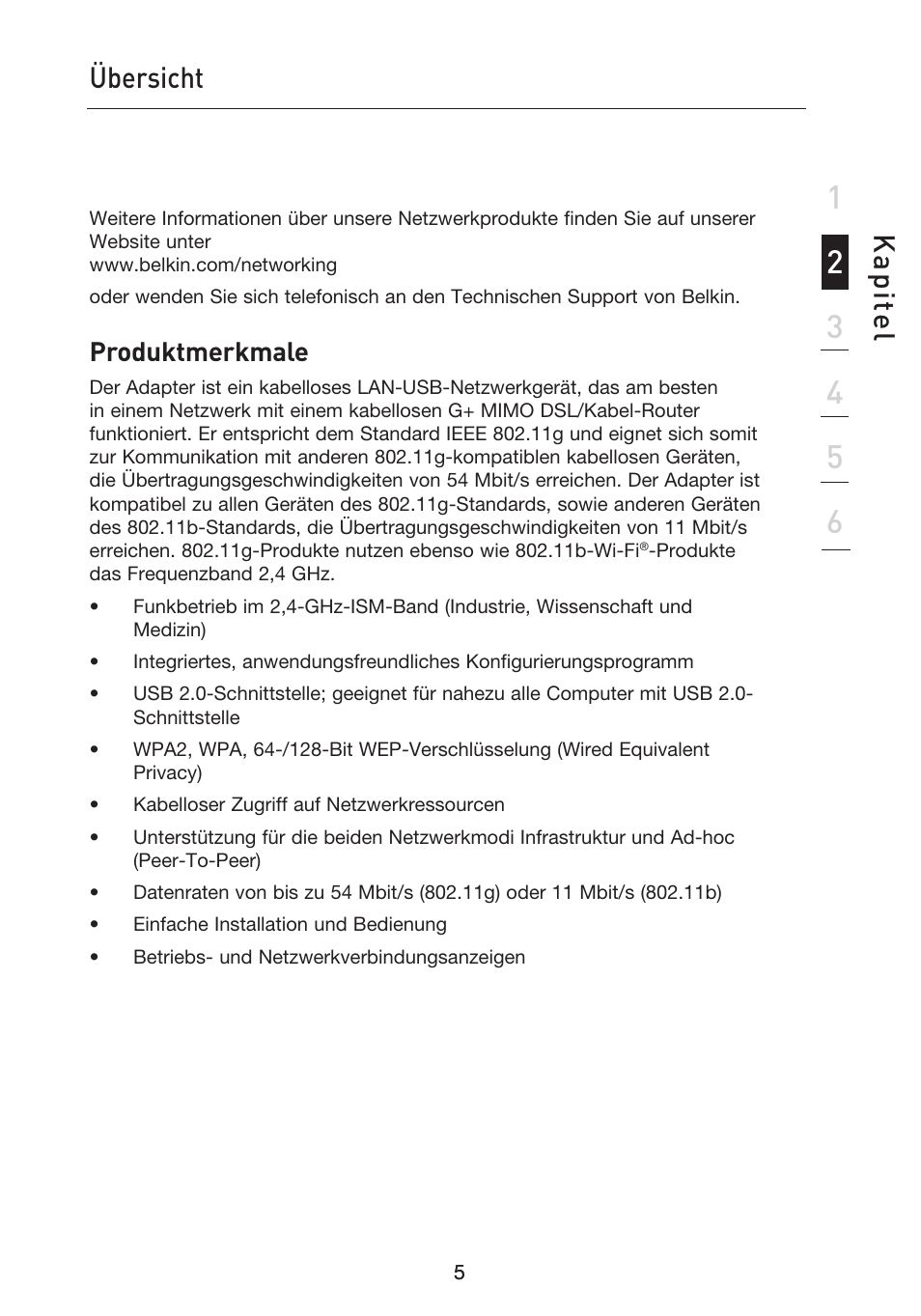 Kap ite l, Einleitung, Übersicht | Belkin F5D9050UK User Manual | Page 91 / 251