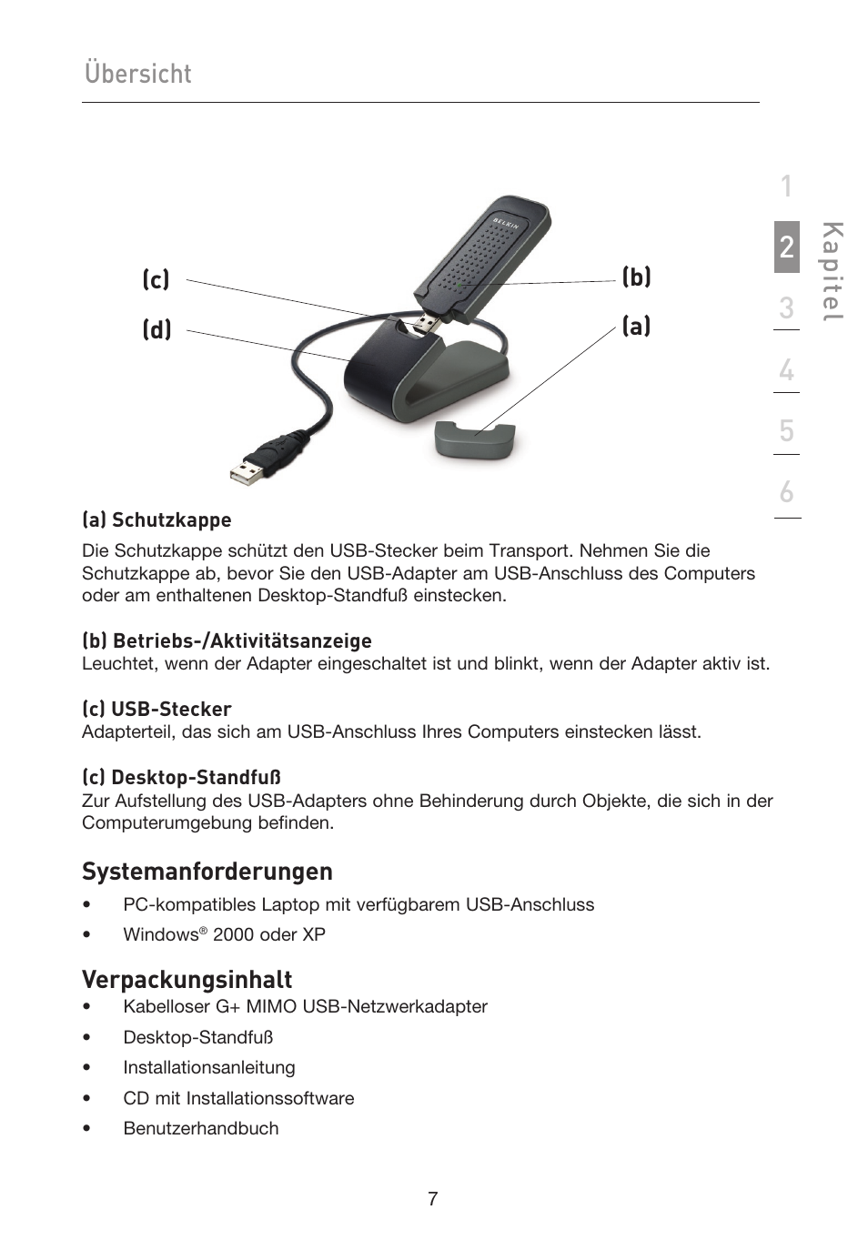 Kap ite l, Übersicht | Belkin F5D9050UK User Manual | Page 93 / 251