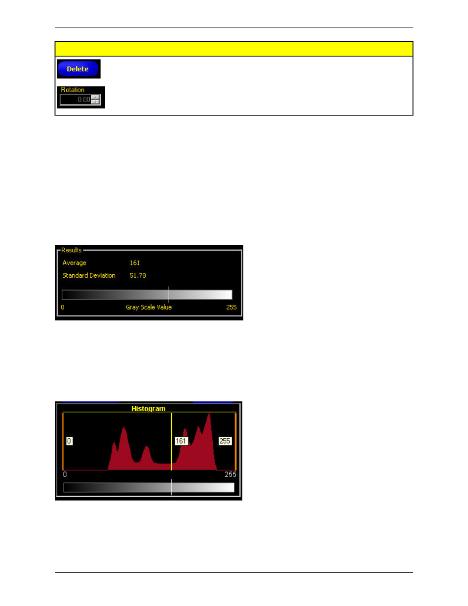 Reject level example, Average gray scale results, Histogram | Banner PresencePLUS P4 COLOR Series User Manual | Page 124 / 384