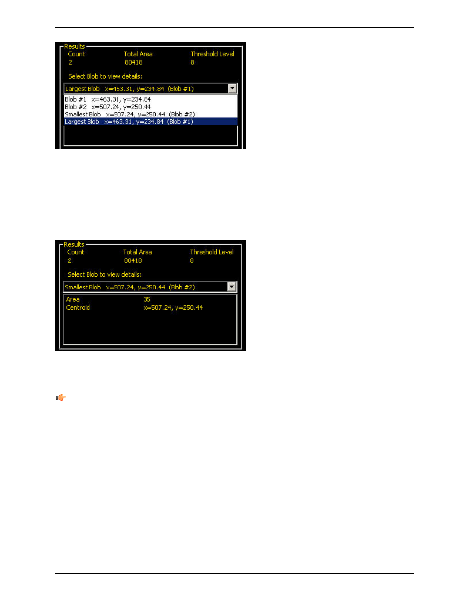 Blob detect filter/sort tab | Banner PresencePLUS P4 COLOR Series User Manual | Page 129 / 384