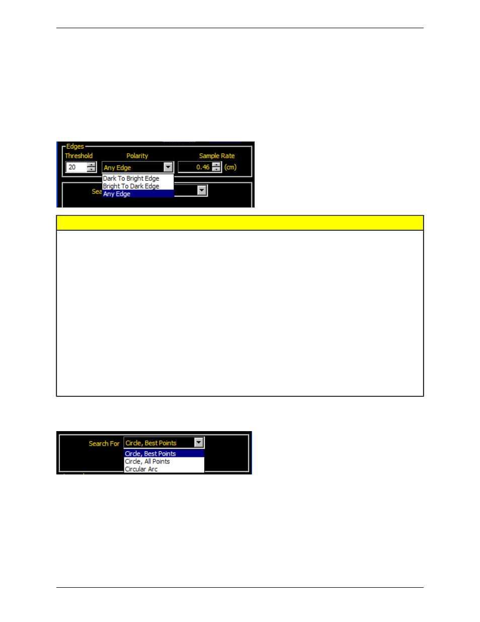 Edges, Search for field | Banner PresencePLUS P4 COLOR Series User Manual | Page 139 / 384