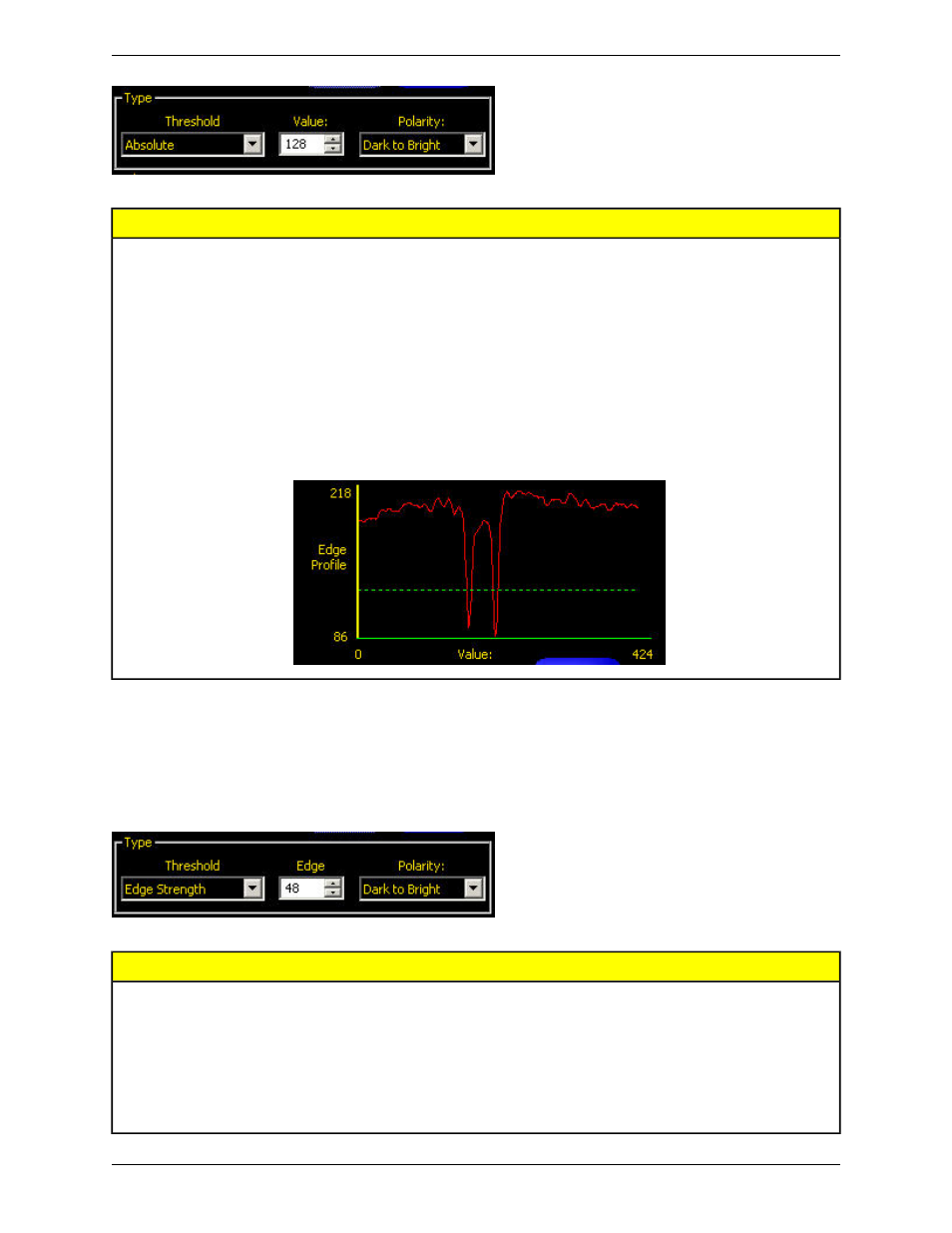 Edge strength | Banner PresencePLUS P4 COLOR Series User Manual | Page 145 / 384