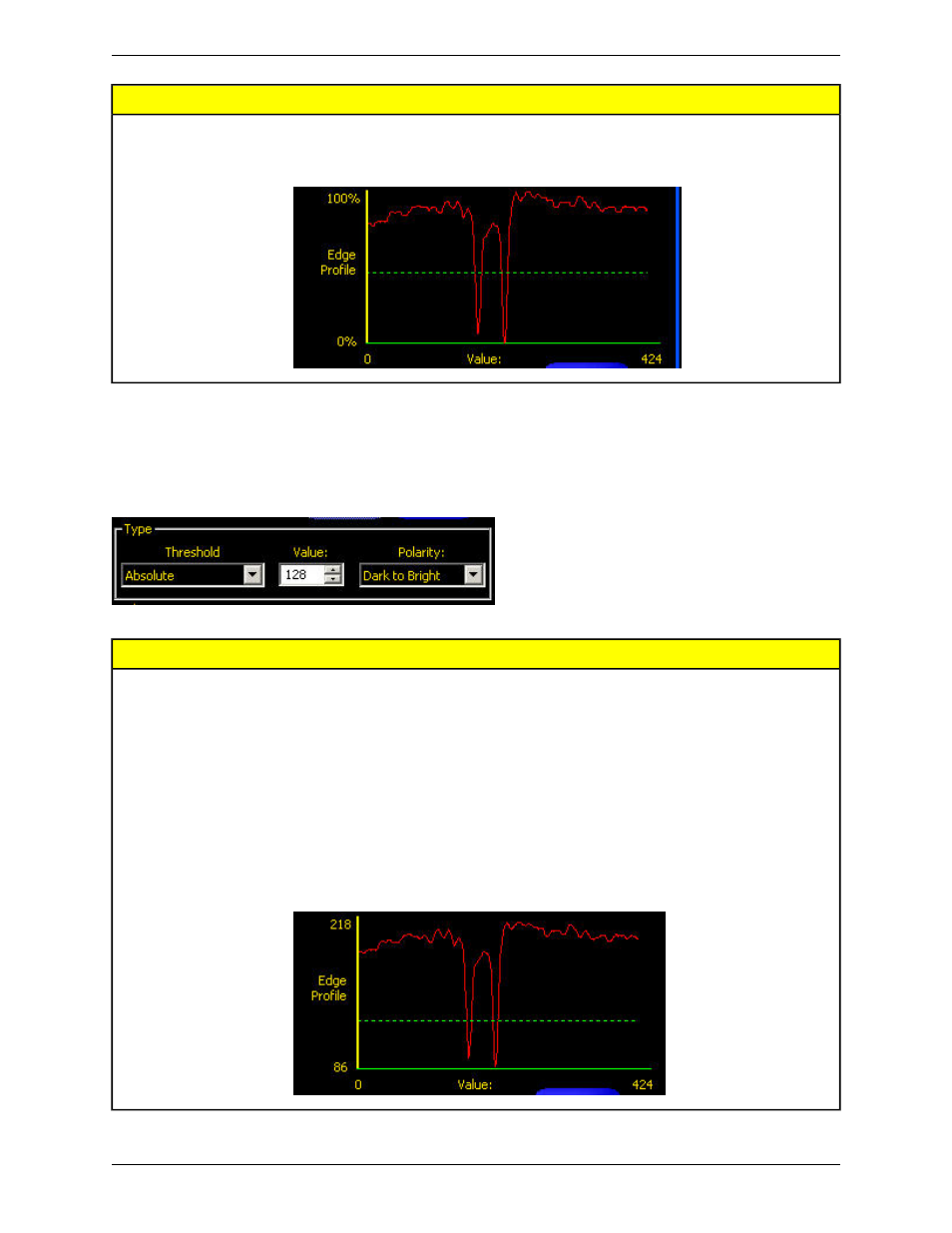 Absolute threshold | Banner PresencePLUS P4 COLOR Series User Manual | Page 161 / 384
