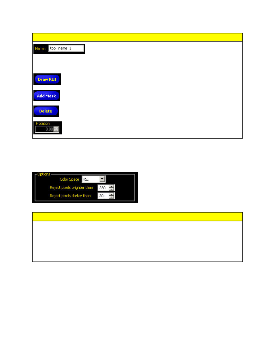 Options, Average color tool results - hsi | Banner PresencePLUS P4 COLOR Series User Manual | Page 172 / 384