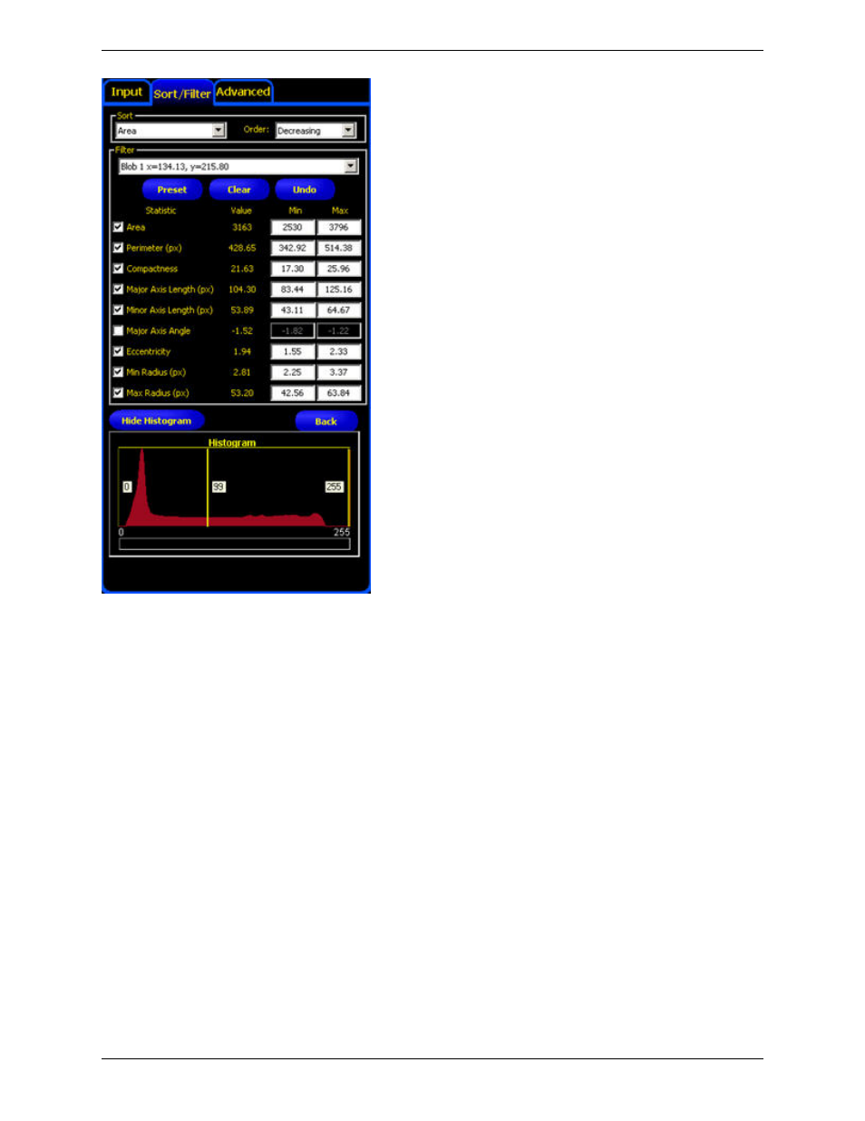 Color blob tool advanced tab | Banner PresencePLUS P4 COLOR Series User Manual | Page 181 / 384
