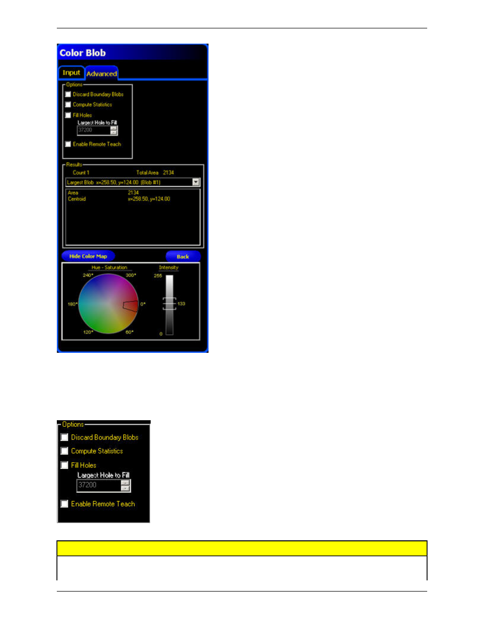 Advanced options | Banner PresencePLUS P4 COLOR Series User Manual | Page 182 / 384