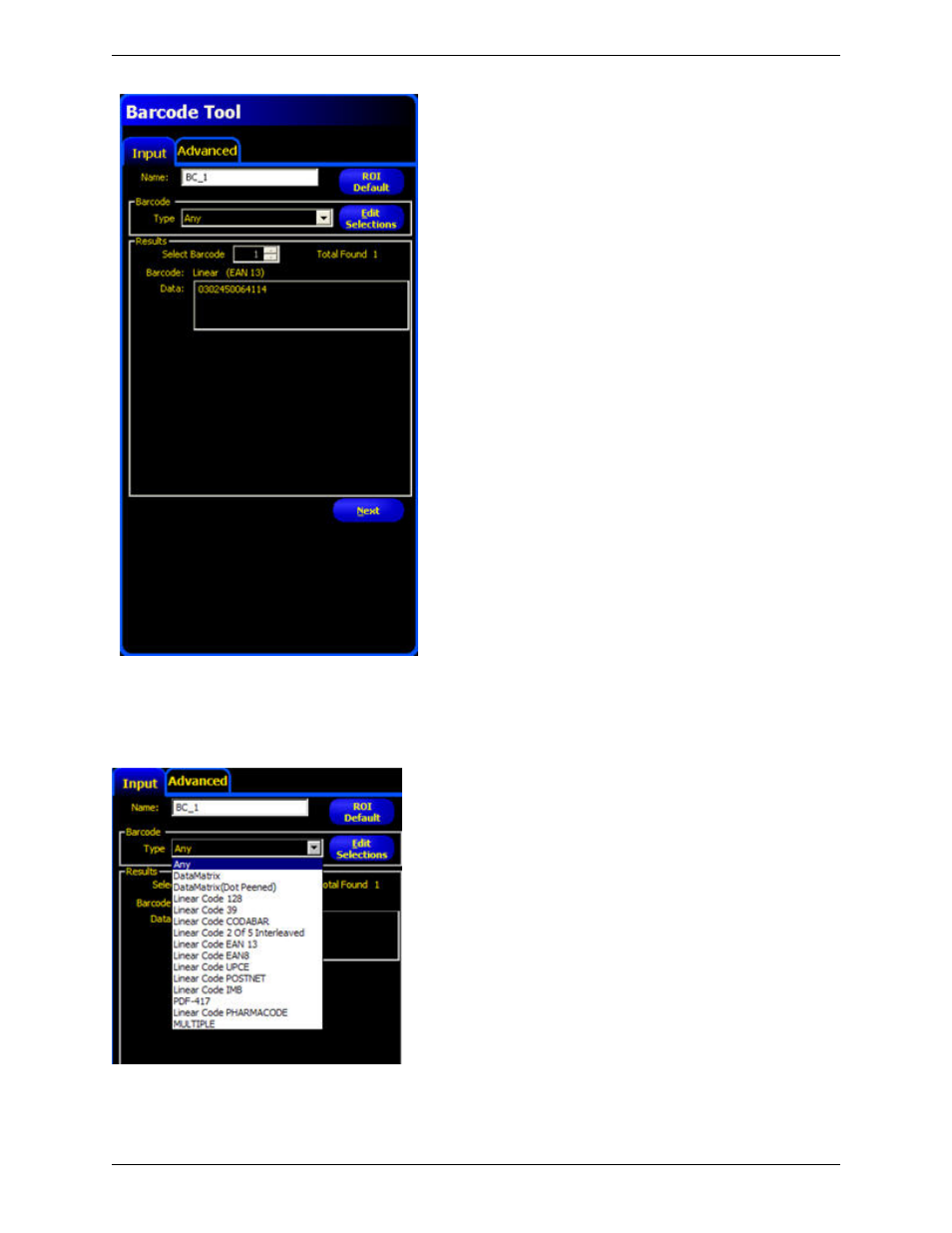 Barcode type | Banner PresencePLUS P4 COLOR Series User Manual | Page 191 / 384