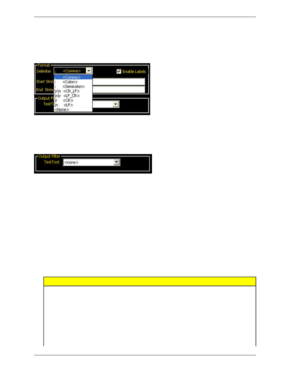 Format, Output filter, Guidelines for configuring the communication tool | Banner PresencePLUS P4 COLOR Series User Manual | Page 247 / 384