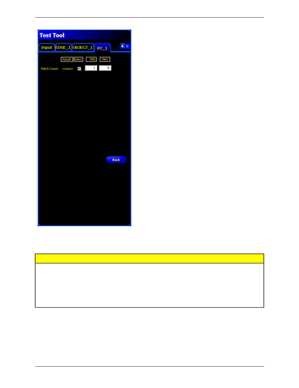 Test tool object tab | Banner PresencePLUS P4 COLOR Series User Manual | Page 308 / 384